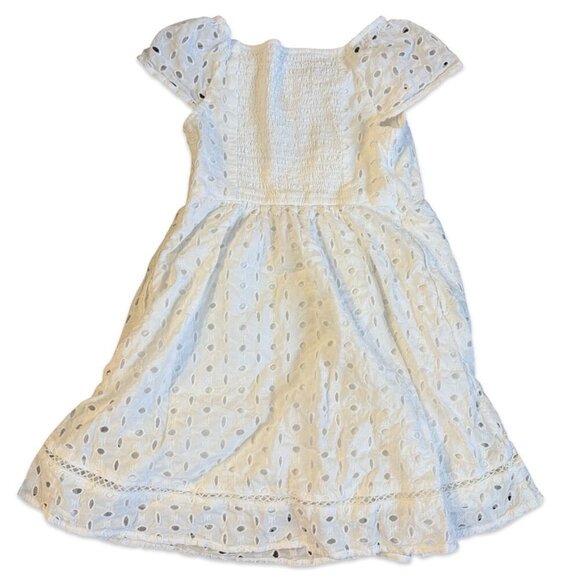 Abercrombie Kids Eyelet Smocked White Dress Boho Size 9 - Picture 2 of 3